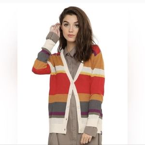 Dr. Who Hot Topic BBC Exclusive Striped Cardigan Sweater Size Small